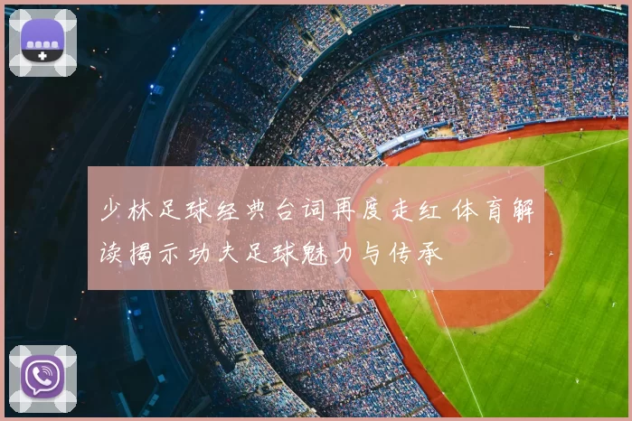 少林足球经典台词再度走红 体育解读揭示功夫足球魅力与传承
